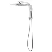 Chrome Shower Head Set 10" Rain Square Shower Head 3-MODE Handheld