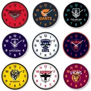 2025 AFL Team 30cm Logo Wall Clock Man Cave Bar Birthday Christmas Gift