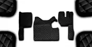 BLACK 3 LAYERS ECO LEATHER FLOOR MATS FOR RHD TRUCK VOLVO FH13 2010-2012 MANUAL