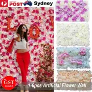 1-6x Artificial Flower Panel Rose Hydrangea Wall Panels Wedding Party Backdrop
