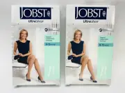 JOBST UltraSheer Support Compression Stockings 8-15mmHg Silky Beige & Black