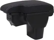 Car Centre Console Storage Box for N&issan for Juke 2010 2011 2012 2013 2014 2015 2016 2017 2018 2019 Car Armrest Box Interior Details Accessories Storage Box Retrofit Parts 3 USB BHYYDSS(A3 Leather)