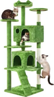 70In Multi-Level Cat Tree Tall Cat Tower Cat Furniture with Condo, Scratching Po