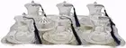 Traditional Turkish Style Tea Serving Set with Serving Tray (Silver)