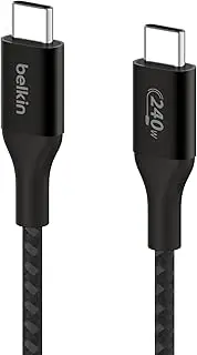 Belkin BoostCharge USB-C to USB-C Power Cable (1M, 3.3ft), Fast Charging Cable with 240W Power Delivery, USB-IF Certified, Compatible with MacBook Pro, Chromebook, Samsung Galaxy, iPad, & More - Black