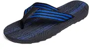 [Jinsha] Men's Flip Flops Summer Adult Flip Flops Beach & Pool Shoes, G Black Blue, 10 AU