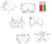 1 Set Painting Mask Face Paper Animal Realistic Blank Jungle Animal Wolf Funny Masks Animal Party Favors Paper Masks for Crafts Mask Party Favors for Plastic