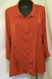 AUTOGRAPH BURNT ORANGE "HAMMERED SATIN" SHIRT TOP SZ 24-NEW STOCK JUST IN!!!