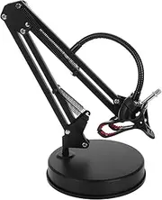 TEHAUX Adjustable Desk Mic Stand with Base Phone Clip Sturdy Microphone Boom Arm for Easy Setup Height Angle Adjustability for Streaming Podcasting Recording