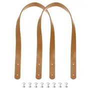 2pcs 24 Inch Leather Purses Straps Handbag Belt Band Bag Handle, Light Brown
