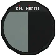 Vic Firth Double Surface Practice Pad 12 Inch Black Grey Portable Drumming Tool