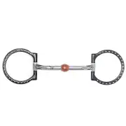 NY Tack 5" Western Dotted D Ring Copper Roller Snaffle Bit