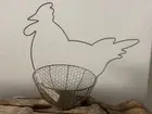Modern Farmhouse Chicken Hen Rooster Wire Basket NEW Free Shipping