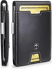 [Travando] Slim Wallet with Money Clip Austin RFID Blocking Card Mini Bifold Men