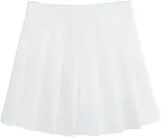 [TONCHENGSD] Girl's High Waist Pleated Mini Skirt Elastic Waist Uniform Skirt