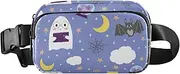 [Amooorous] Purple Hallowmas All Saints' Day Pattern Cute Waist Pack Crossbody Bag for Men Women Large Capacity Crossbody Sling Bag with Adjustable Strap for Shopping Sports Work, Purple Hallowmas All Saints' Day