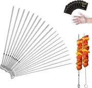 Kabob Skewers 20 PCS,Flat Metal Skewers for Grilling 15 inch Stainless Steel...