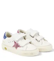 Golden Goose Kids May School glitter leather sneakers