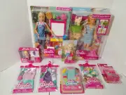Mixed Lot Barbie You Can Be Anything Art Teacher Blonde Doll Play 'N' Wash Pets
