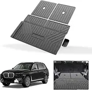 Actkill Cargo Mat & Backrest Mats Compatible with BMW X7 2019-2024 2025 - TPE All Weather Rear Cargo Liner Rear Trunk Liner Back Seat Cover Protector