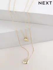 Gold Tone Molten Drop Layer Necklace (AV1853) | $23