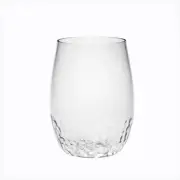 Set of Four Clear Dimpled Tritan Plastic Stemless All Purpose Tumbler Wine Gl...