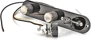 Aswalling Fully Loaded Control Plate Pre-Wired 3-Way Control Plate with Wiring Harness for Electric Guitar(Black)