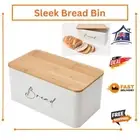 Bread Bin Storage Box Kitchen Food Storage Loaf Bread Keeper Container w/ Lid