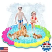 Raxurt Dog Splash Pad, 67in Anti-Slip Dog Pool Splash Pad for Dogs Kids 0.55m