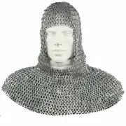 8 mm Riveted Chainmail Coif Medieval Armour Chain mail Hood Renfair Party