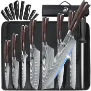 8X Sharp Japanese Kitchen Knives Set Professional Chef Knife Carbon Steel +Bag