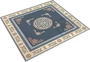 Mahjong Mat Card Table Cloth, Mahjong mat Square Chinese Style Game Table Cover Indoor Home Game Mat for Poker Card Mahjongg Game(Blue2,27.6x27.6inch/70x70cm)
