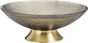 Decorative Bowls Fruit Bowl Countertop Fruit Basket Living Room Coffee Table Household Fruit Plate Striped Glass Fruit Tray Salad Bowl Dessert Candy Plate Fruit Bowl for Kitchen Counter