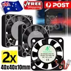 2x Brushless Silent Compute Fan 40mmx40mmx10mm DC 12V PC Case Cooling Fans