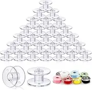 Timgle 200 Pcs Sewing Machine Bobbins Class 15 Plastic Bobbins Compatible with SA156 Sewing Machine Transparent Bobbins Bulk Sewing Accessories and Supplies for Thread Embroidery Spool Parts Machines