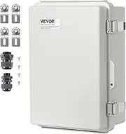 VEVOR Outdoor Electrical Junction Box, 430 x 330 x 180 mm, ABS Plastic Enclosure Box with Hinged Cover Stainless Steel Latch, IP67 Dustproof Waterproof for Outdoor Electrical Projects