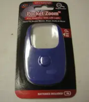Mini Magnifier With LED Light By Flipo, 2.5x Magnification, Blue, Brand New