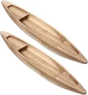 GRIRIW Miniature Wooden Speed Boat Model Boat Sculpture for Home Model Ship Decor Natural Craft