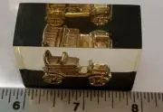 Vtg Lucite Acrylic Antique Gold Car Paperweight In Box 6047