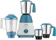 Bajaj Rex Dlx Mixer Grinder 750 Watts Mixie For Kitchen With Nutri-Pro Feature | 4 Stainless Steel Mixer Jars | Multifunctional Blade Dry & Wet Grinding Overload Protector | 1 Yr Warranty 【White/Blue】