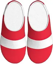 [EdWal] Austrian flag print Winter Warm Slippers Indoor Anti-skid Plush Slippers Relaxing at Home for Women Men