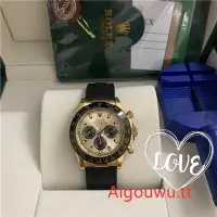 在飛比找Yahoo!奇摩拍賣優惠-二手全新美國直郵 實拍Rolex 男士橡膠錶帶機械手表 三眼