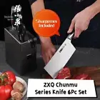 ZXQ D310901005 Chunmu Series Cleaver Chef Knife 6pc Set With Sharperner