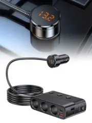 7 In1 128W Car Charger Adapter Plug PD QC3.0 Socket Cigarette Lighter Splitter