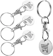 [HOODANCOS] 4Pcs Shopping Trolley Token Keychain Hanging Key Ring Pendant for Grocery Carts Lightweight and Resistant Trolley Tokens for Convenient Shopping