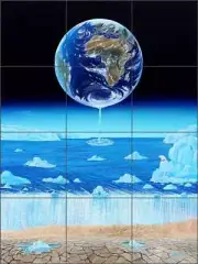Climate Change Tile Mural Kurt Burmann Environmental Art Ceramic KB013
