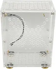 Micro ITX PC Case, ITX Computer Case Strong Acrylic 4.3L Hollowed Design for DIY (Clear)