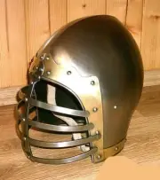 Medieval Gothic Knight Bascinet Helmet Mid Helmet Halloween Helmet 1.5 mm steel