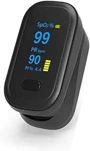Finger Clip Portable Heart Rate Tester, Finger Oxygen Monitor, Fast Spo2 Reading Oximeter, Portable Oxygen Reader with OLED Screen-Black