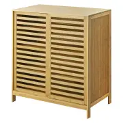 Bamboo Storage Cabinet Freestanding Natural